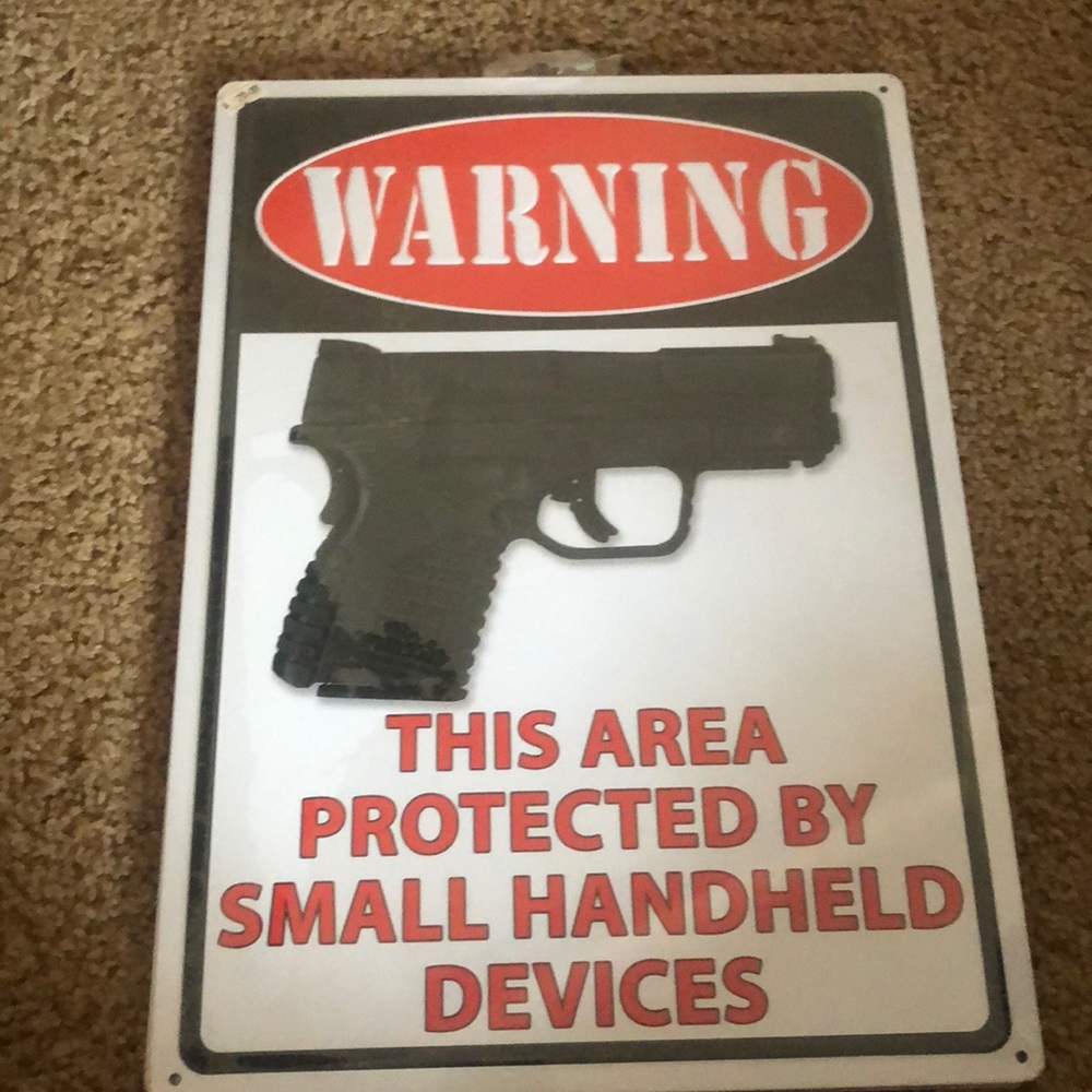 Tin sign- warning